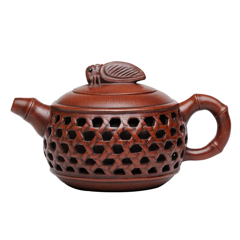 280ml Chinese Yixing Purple Clay Teapots Famous Handmade Dragon Pattern Xishi Tea Pot Raw Ore Dahongpao Kettle Zisha Tea Set