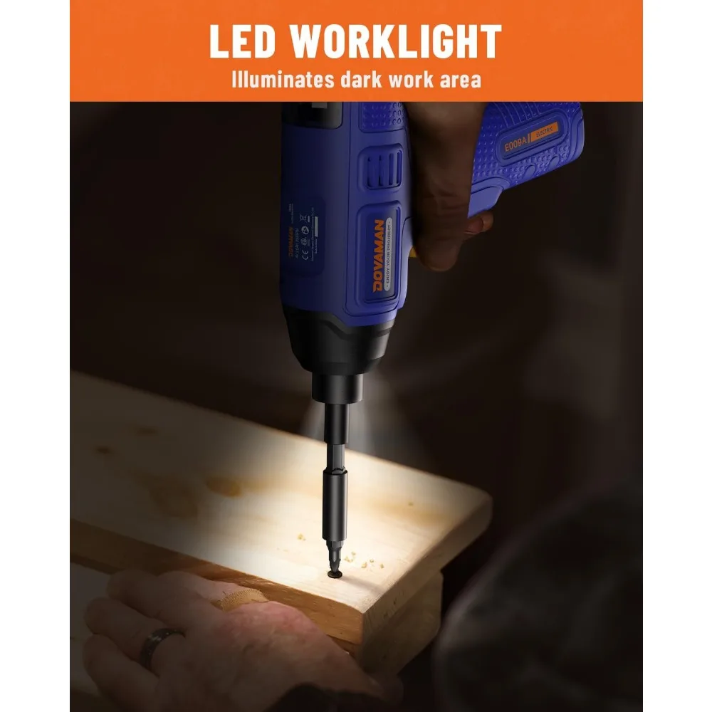 مفك براغي كهربائي لاسلكي قابل لإعادة الشحن من DOVAMAN 6NM 4V مع مساحة تخزين مدمجة، 7 بت وصندوق حمل، شحن سريع من النوع C، LED Li #6