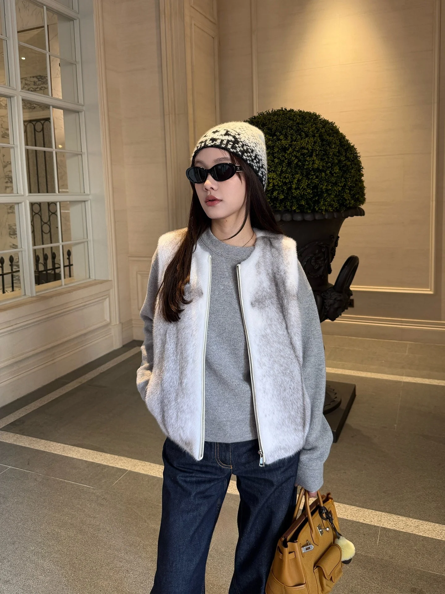 

SOV Jelly Small Long Sleeve Woolen Sweater round Neck Australian Merino Wool Sandwich Structure Casual Style Women's Knitted Top