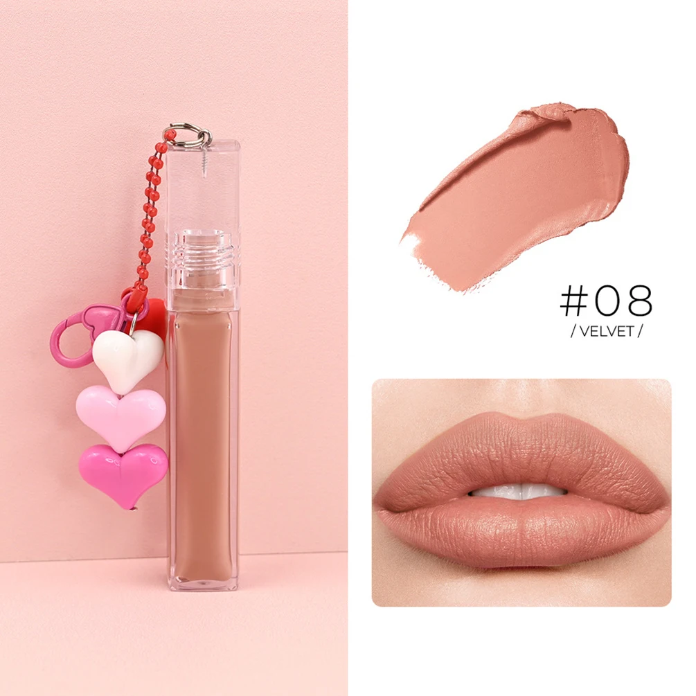 

Private Label DIY Pendant Lip Gloss Cruelty Free Custom Logo Pigment 9-colors Long Lasting Waterproof Velvet Matte Makeup Bulk