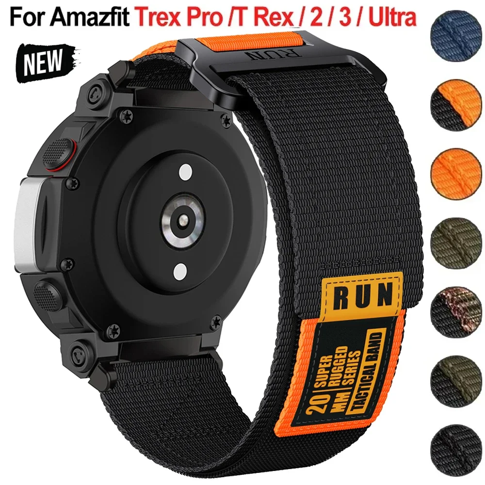Nylon Strap For Amazfit T-rex  2 3 Ultra Watch Band For Huami Amazfit Trex Pro T Rex  Sport Belt Smartwatch Bracelet Accessories