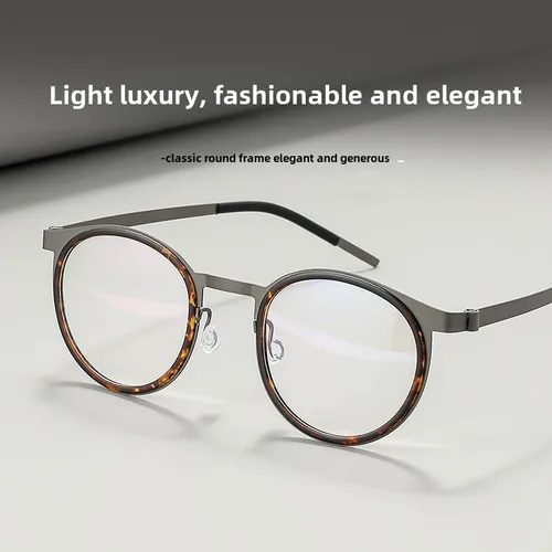 Imagen 2 del producto Gafas de titanio de alta calidad, montura de gafas de moda Retro de lujo suave, gafas de lectura recetadas con luz azul