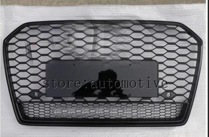W/LOGO Auto-Frontgrill für Audi RS6 Style Frontstoßstangengrill Mesh Hood Grill Grille für A6/S6 C7 2016 2017 2018 für RS6 Grill