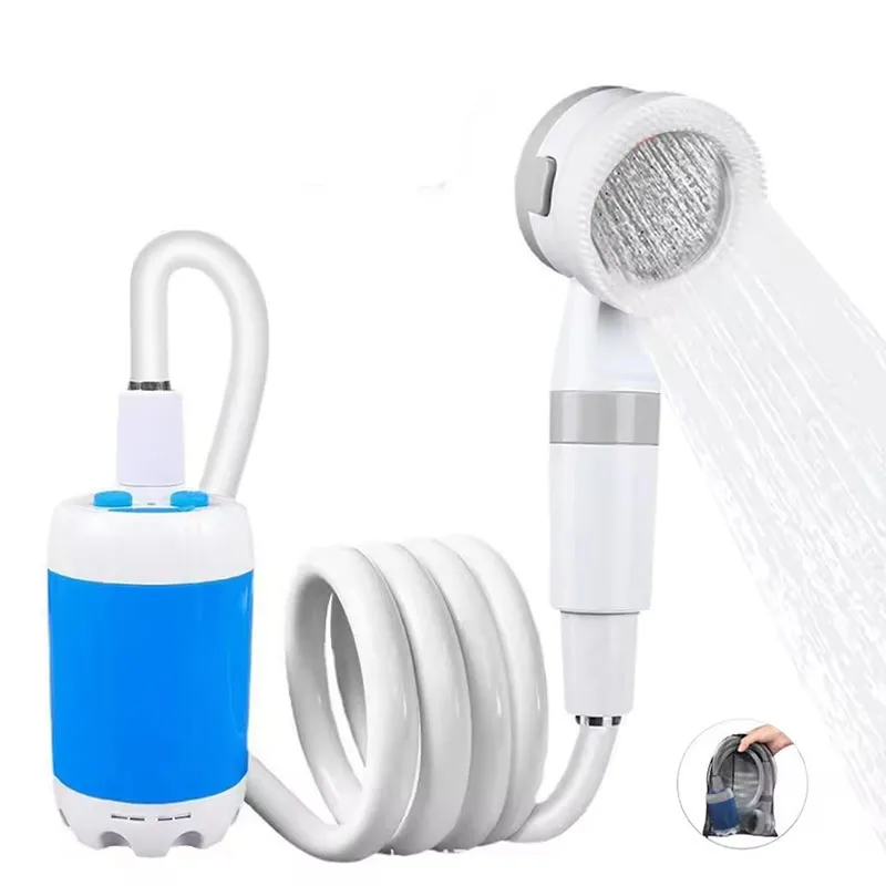 

‌ Перезаряжаемый портативный душевой насос для кемпинга с цифровым дисплеем и запорным клапаном насадки для душа емкостью 4000 мАч