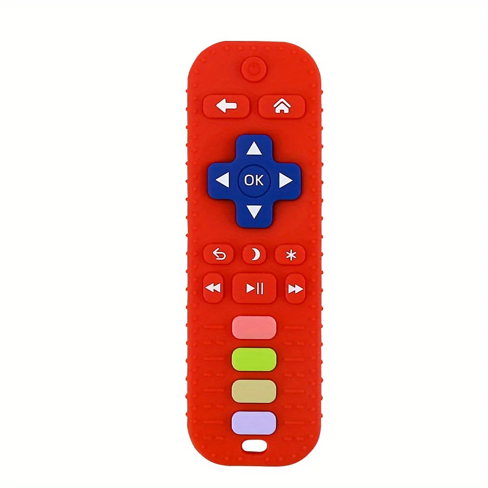 Baby Teething Toy Silicone TV Remote Control Shape Safe Toddle Teether Chew Toys Kids Sensory Educational Toy For Newborn Gift