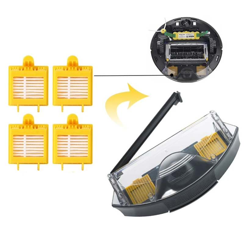 Kit de repuesto para Irobot Roomba Serie 700, 760, 772, 774, 775, 776, 780, 782, 785, accesorios, cepillo, filtros de rollo
