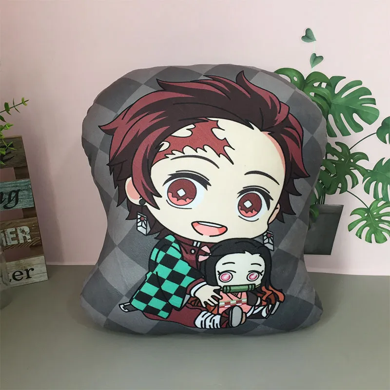 2026*Demon Slayer 10cm Pillow Keychain Boys Girls Creative Charm Bag Pendant Children Toys Cartoon Plush Keychain Memorial Gift