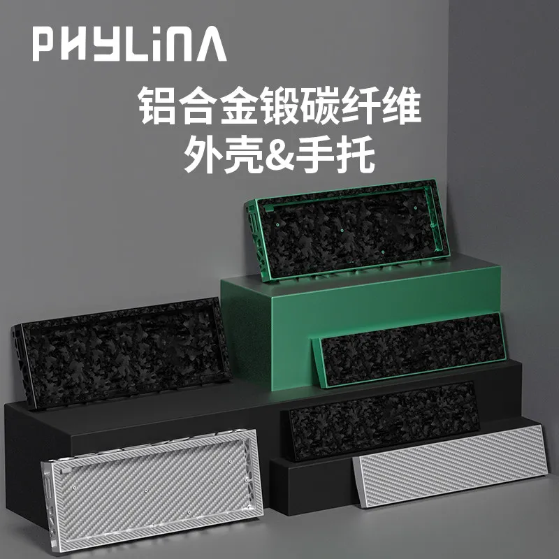 Original Forged Carbon Holy60 Case With Palm Rest Aluminum Shell Compatible Gh60 Layout Wootinghe60 Magnetic Mechanical Keyboard