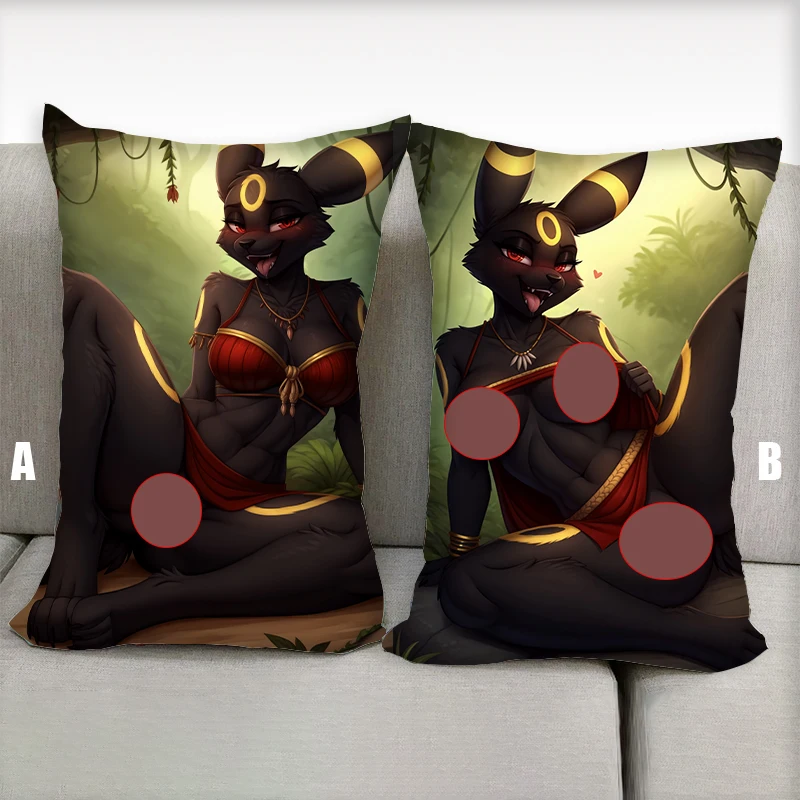 Dakimakura Anime Pillow Umbreon Tribal Furry Nsfw Half Body Cartoon Pillow Core Double Side Print Bedding Gifts