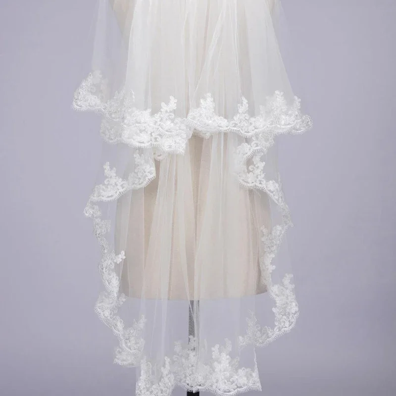 

Bride White Veil Super Fairy Double Veil Wedding Veils