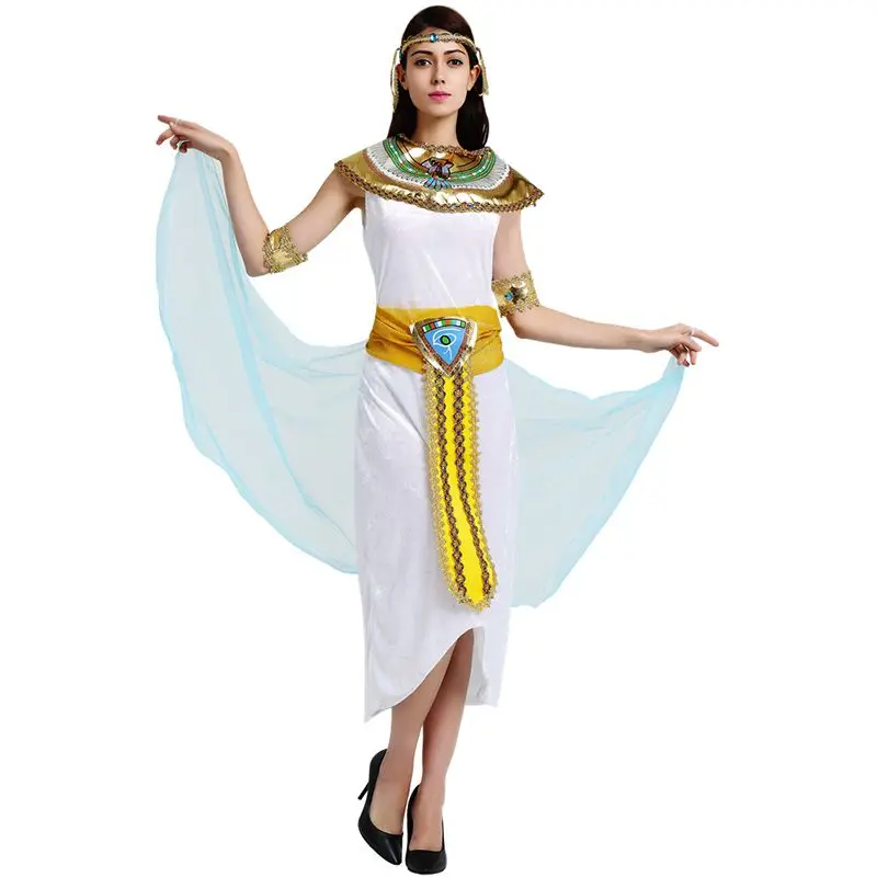 Griechisches Ägypten-Kostüm für Damen, Cosplay, weißes ägyptisches Königin-Gewand-Set, für Erwachsene, Karneval, Party, Performance, Verkleidung