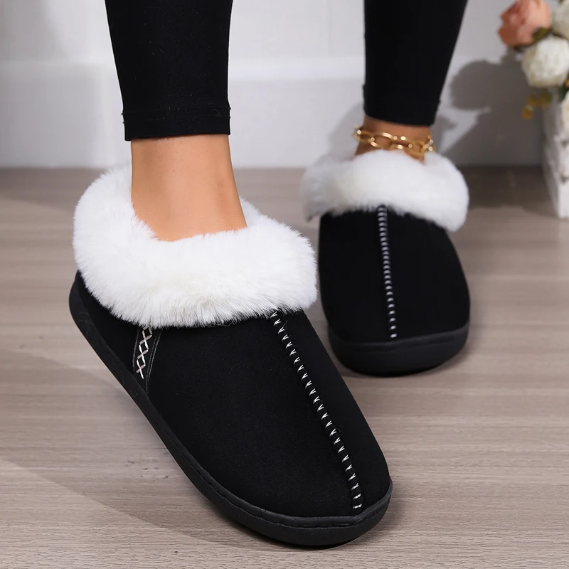 Women Slippers Warm Winter Couple Fluffy Slippers Soft Sole Women\'s Home Slippers Colorful Female Footwear Living Room Shoes