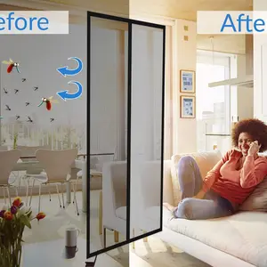 Fibrellass-Magnetbildschirm, Netto-Anti-Moskito, Fliegeninsektenbildschirm-Netz, automatisches Closin, einfache Installation, benutzerdefinierte Größe 6 Hauptverkaufsstudie - №2