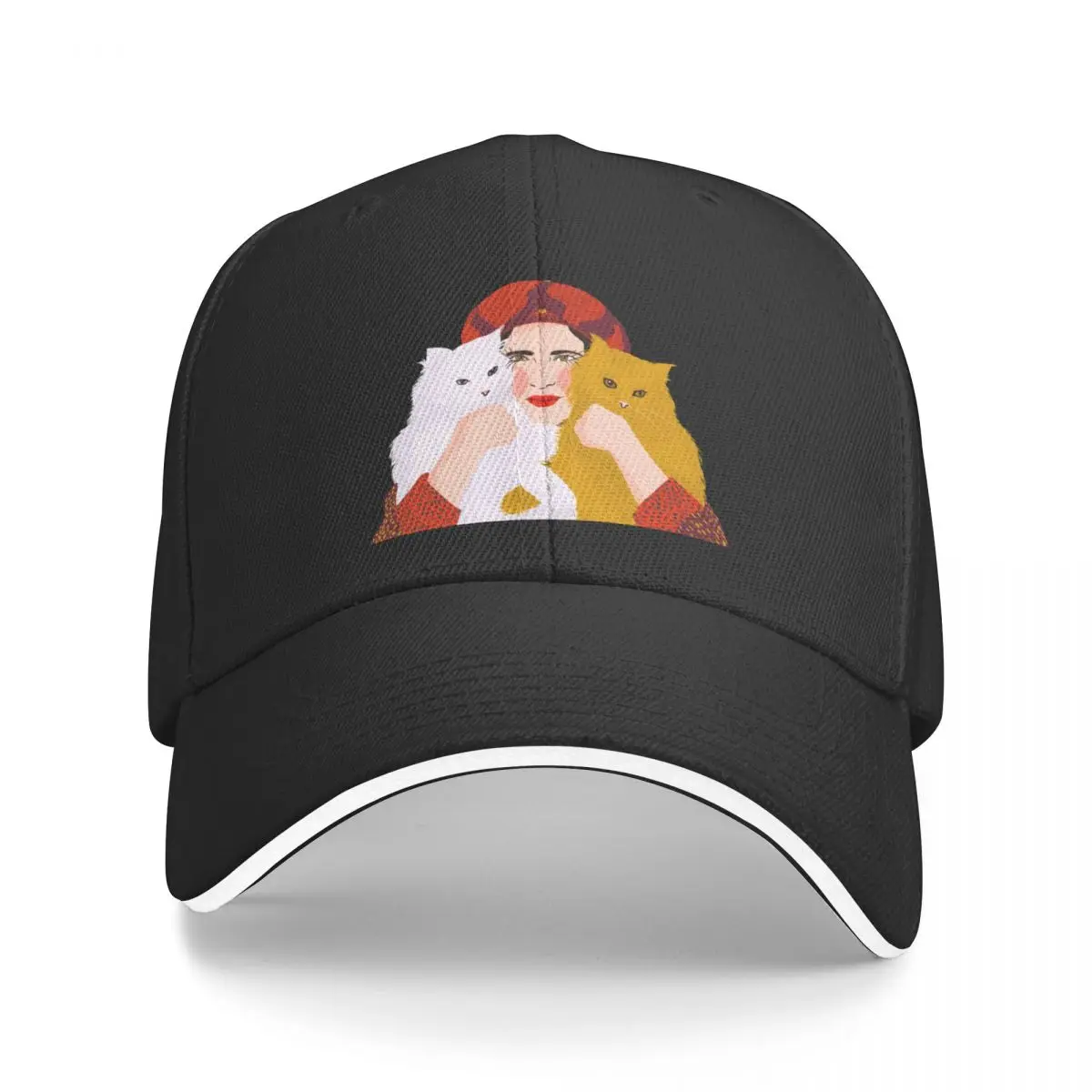 

Two Cats and a Hatted Lady Baseball Cap Thermal Visor Sports Cap Trucker Cap Girl'S Hats Men's