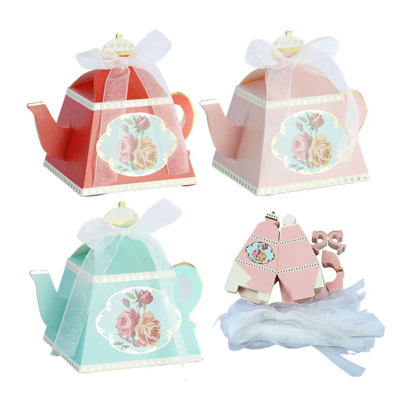 20/50Pcs Candy Boxes Teapot Dragees Wedding Favors Gifts Box Cute Packaging Bag for Guests Baby Shower Birthday Party Decoration