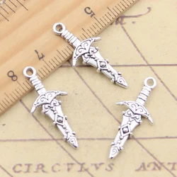 20pcs Charms Sword Dagger 28x13mm Tibetan Silver Color Pendants Antique Jewelry Making DIY Handmade Craft