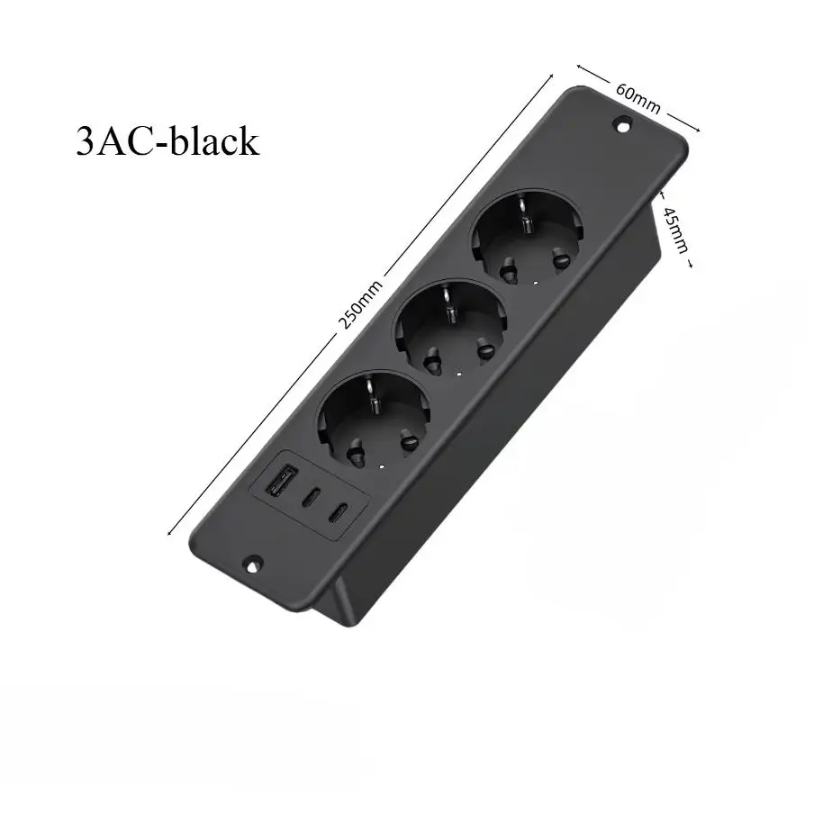 FUNAYA EU KR Ingebouwde ingebedde verborgen desktopcontactdoos met USB Type-c stopcontact Kantoormeubilair Multi-slot verlengaansluiting