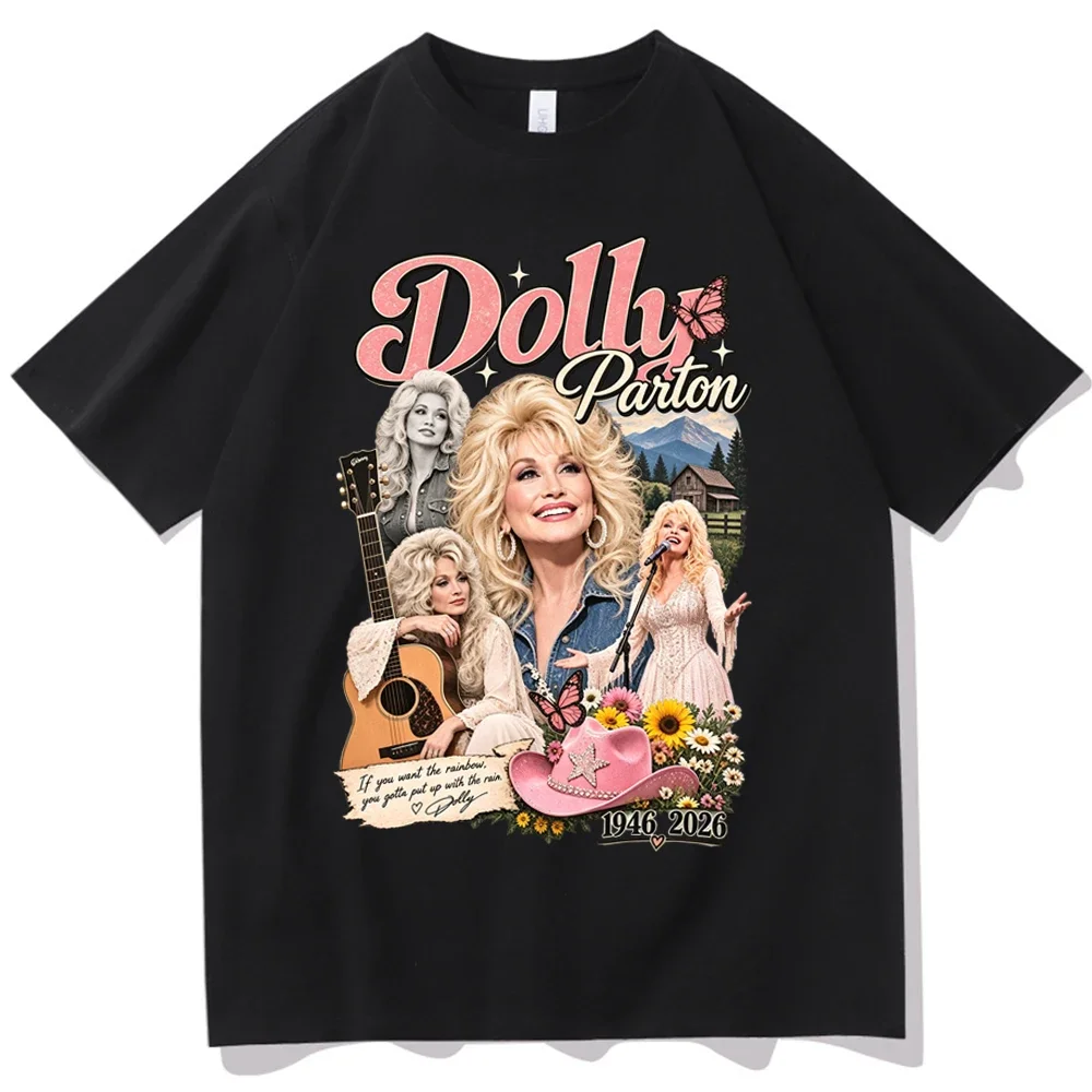 Dolly Parton Memorial T-shirt Man Harajuku Short Sleeve O-neck Casual Shirt Large-sized Loose T-shirt Women's Tee Men Clothing