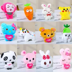 40pc /lot Mini plush doll 8-11cm Pendant Animal doll  keychain girl bag pendant boy  girl gift white orange yellow cat