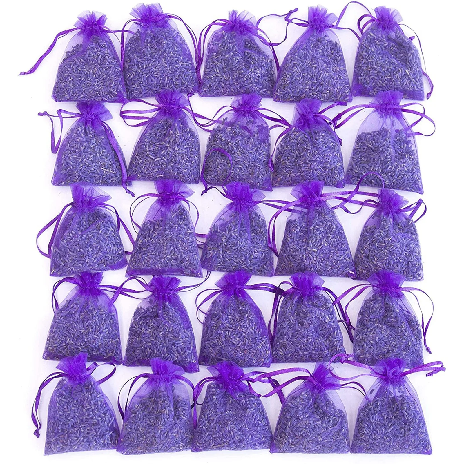Natürliche Lavendel-Trockenblumen, 25 Beutel rein, für Schubladen, Schränke, Schlafzimmer und Koffer, desodorierend und duftend