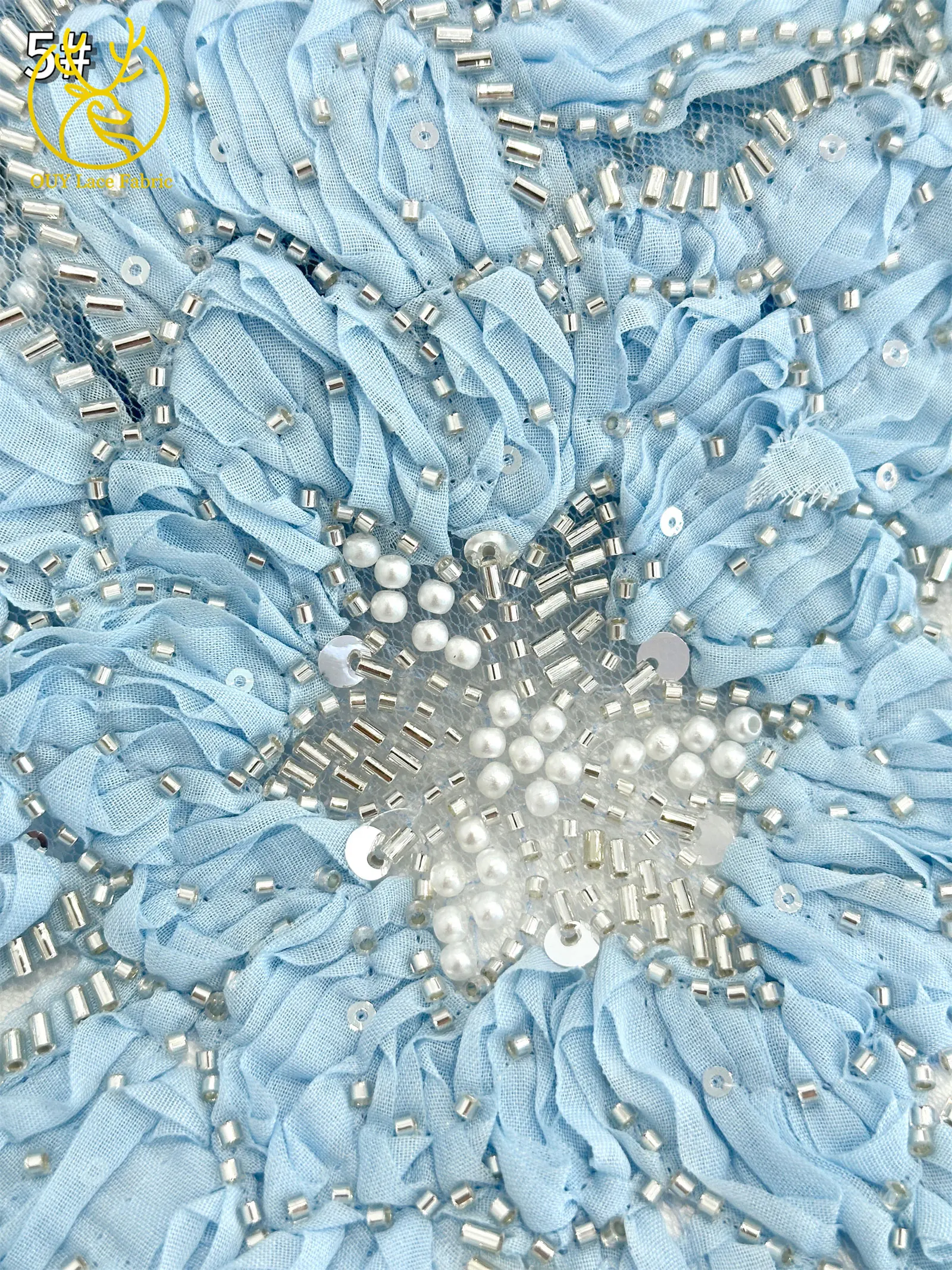 African Nigerian 3D Groom Lace Flower Fabric 2025 High Quality With Sequins Embroidery French Lace Fabric For Wedding Party Sew