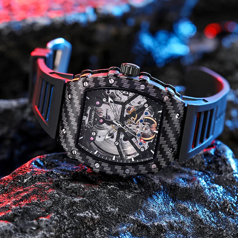 Imagem -02 - Relógio Automático Tourbillon Masculino Relógios Esqueleto de Luxo Pulseira de Silicone Novo