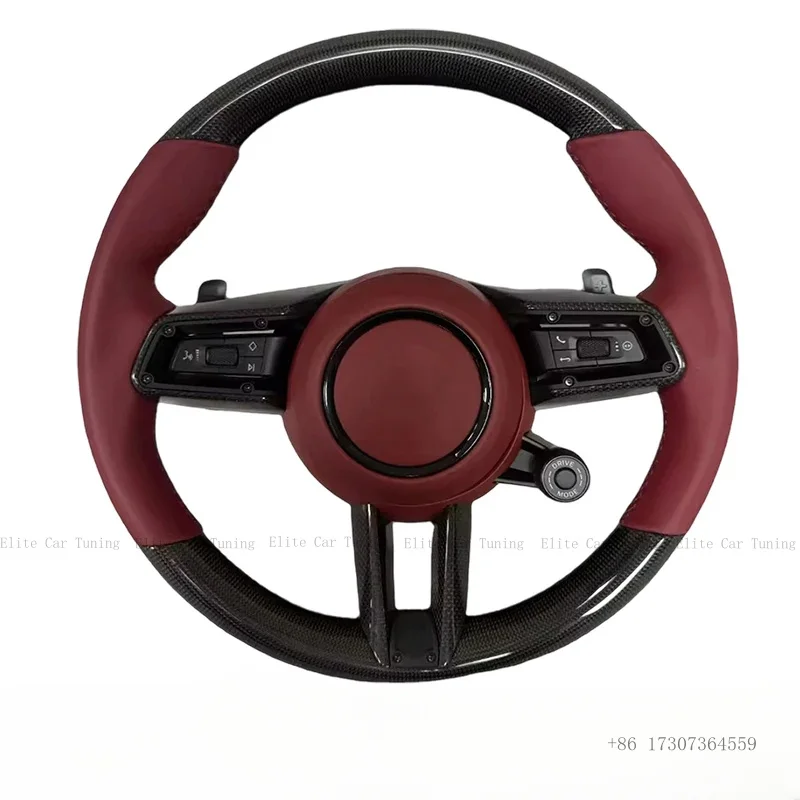 

Custom Steering Wheel for Porsche 911 718 Cayenne Macan Panamera Taycan 918 970 971 958 – Carbon Fiber