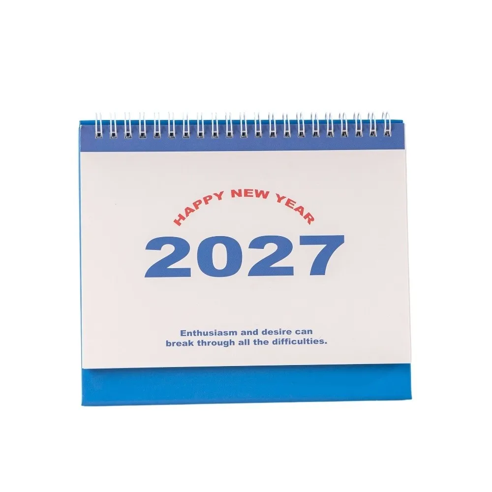 Yearly Agenda 2027 Desk Calendar Daily Schedule Spiral Binding Planning Desk Calendar Thick Paper Memorandum Book