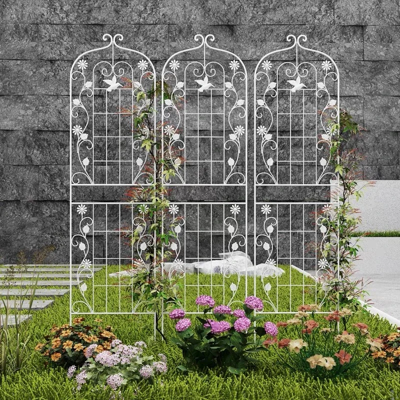 

climbing vine frame plant climbing flower stand outdoor garden courtyard fence wrought iron bracket