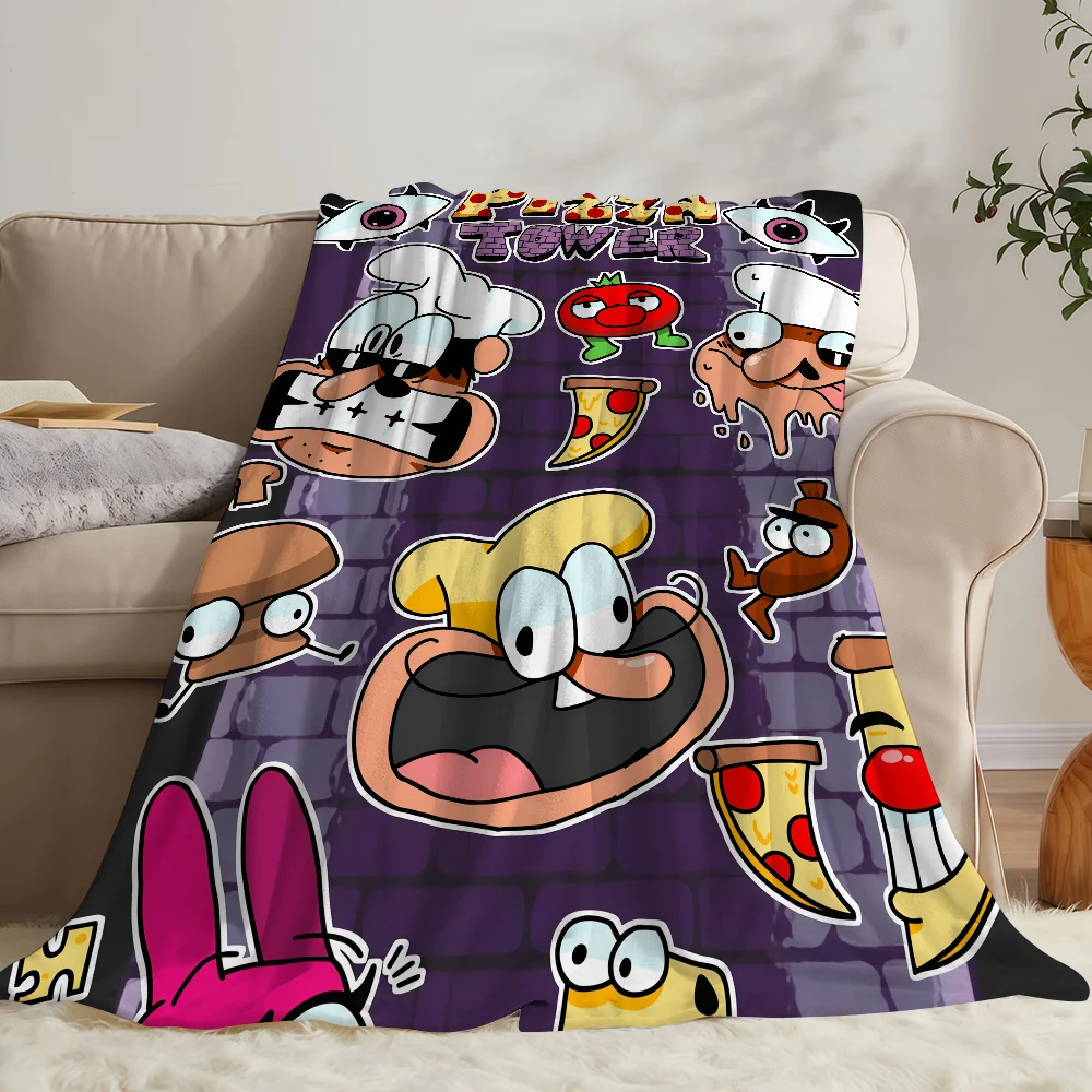 Game Pizza Tower Cartoon Blanket Soft Warm And Thick Perfect For Bedroom Living Room Bed Sofa Camping Picnic Office Gift
