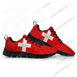 Scarpe sportive con bandiera svizzera uomo donna adolescente bambini Sneakers per bambini svizzera Casual scarpe da coppia personalizzate di alta qualità