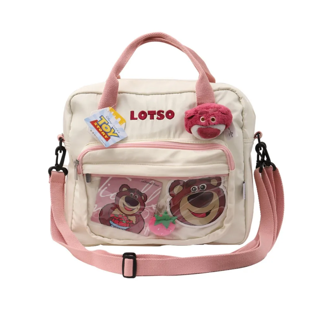 Genuine Disney Lotso Buzz Chip Winnie The Pooh Large Capacity Computer Bag with Plush Pendant Exquisite Handbag Crossbody Bag