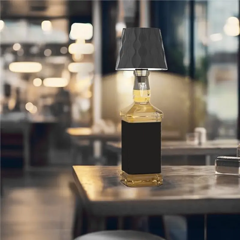 A19F-USB Rechargeable Wine Bottle Nightlight, Desktop Decorative Lights In Three-Tones, Nordic Style Lighting For Bars
