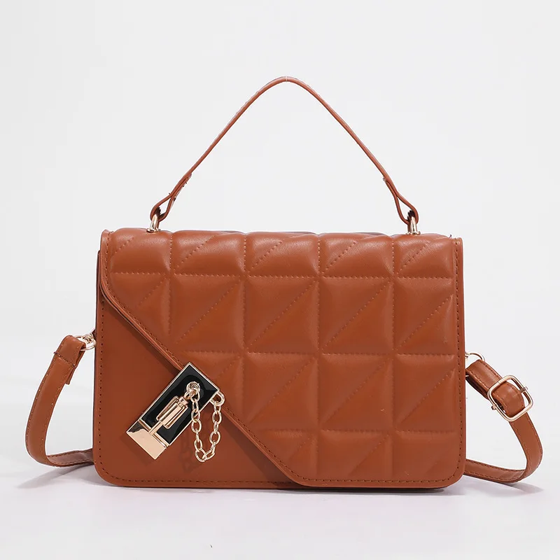 Bolso de hombro de estilo Retro para mujer, bandolera pequeña cuadrada de color sólido, a la moda, BM174