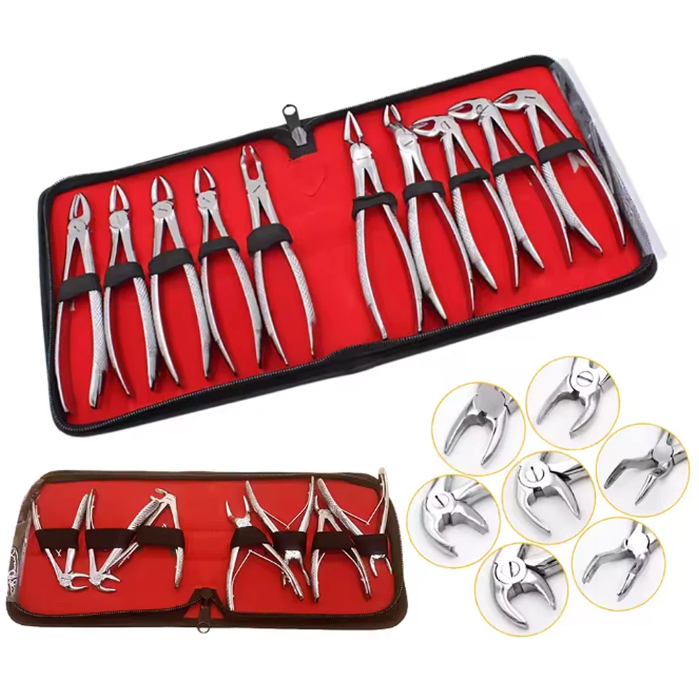 

Kit Dental Extraction Plier Forceps for Adult Children Dentistry Surgical Teeth Extracting Curved Root Lift Elevator Oral Tools