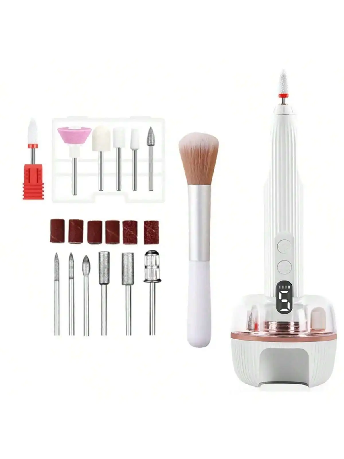 المهنية القابلة لإعادة الشحن المحمولة مسمار آلة الحفر ملف الأشعة فوق البنفسجية مصباح المنزل استخدام الكل في واحد سطح المكتب قاعدة مربع معبأة 6 قطعة الاكريليك الصغير