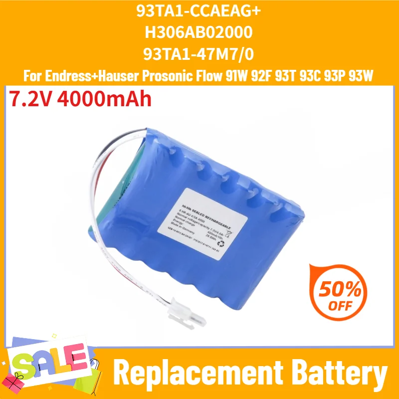 High Quality 93TA1-CCAEAG+ 7.2V 4000mAh Battery for Endress+Hauser Prosonic Flow 93C 93P 93W 91W 92F 93T Replacement Battery