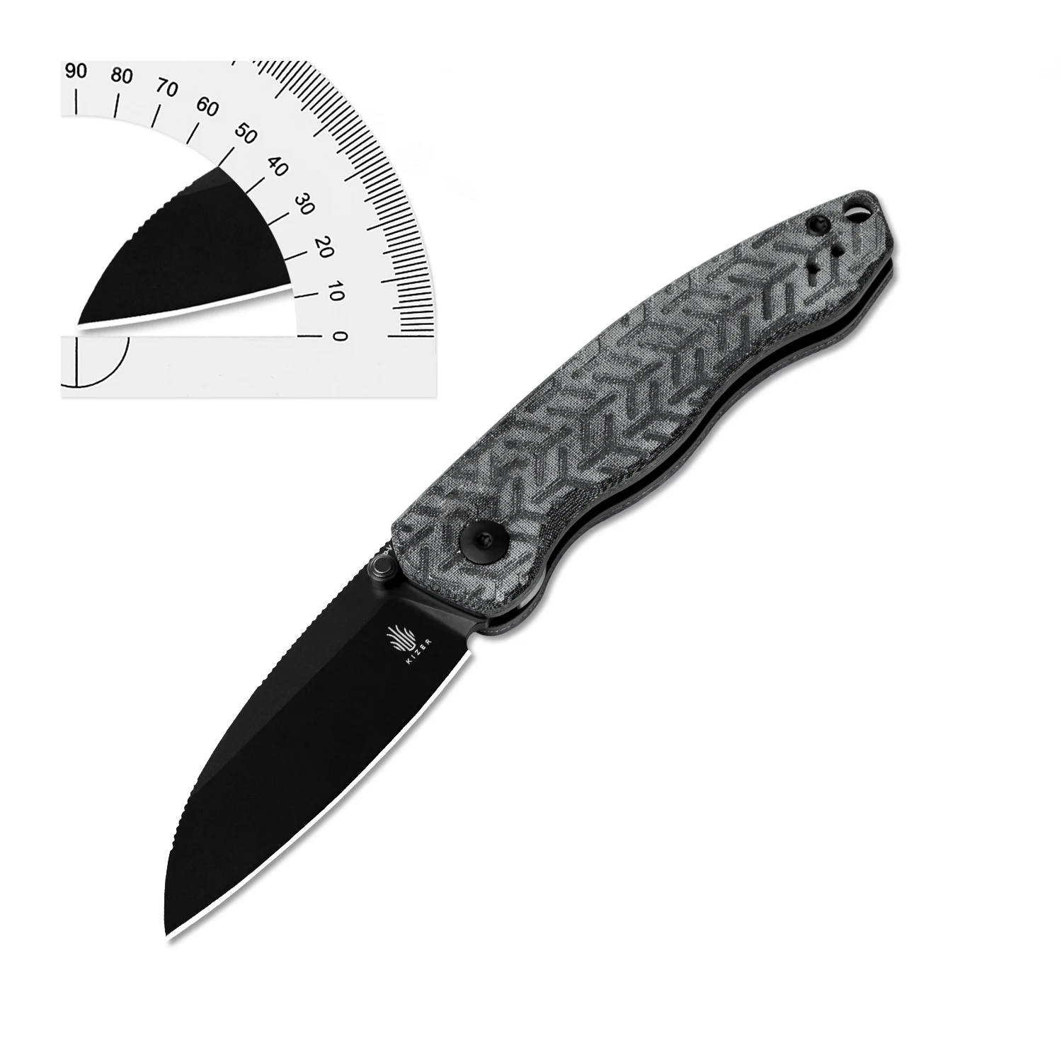 Kizer Folding Knife Exist V3681A1 KHS300L BK Handle With Nitro V Blade Travel Hunting Survival Sharp Knife