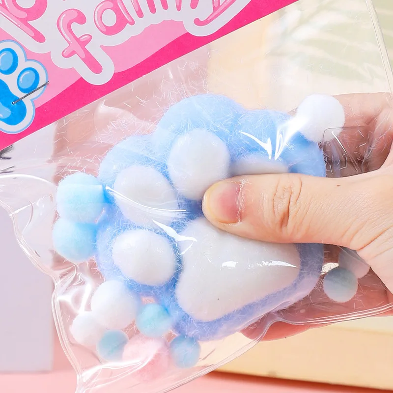 Cute Plush Squish Soft Cat Foot Antistress Paws Squeeze Fidget Toys Squishy Adult Sensory Toys Taba Foot Girls Kids Toys Gifts