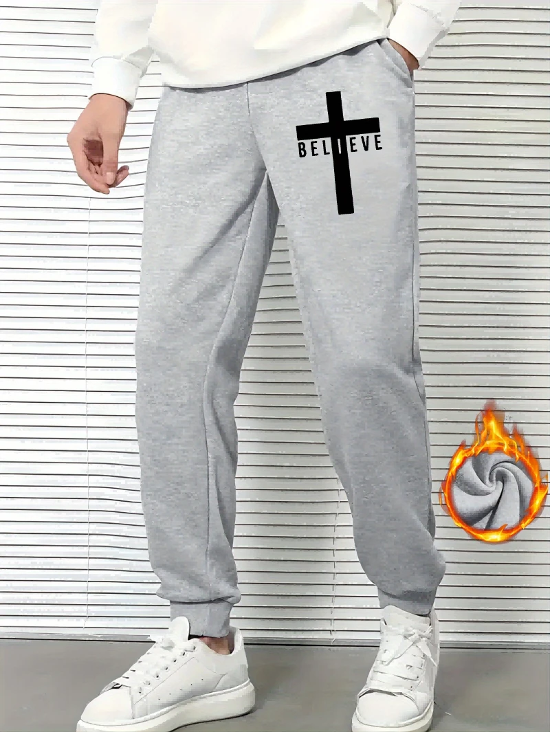 

2025 Autumn and Winter Believe Print Mens Casual Sports Elastic Waist Drawstring High-end Luxury Is for Both Men and Women Gym