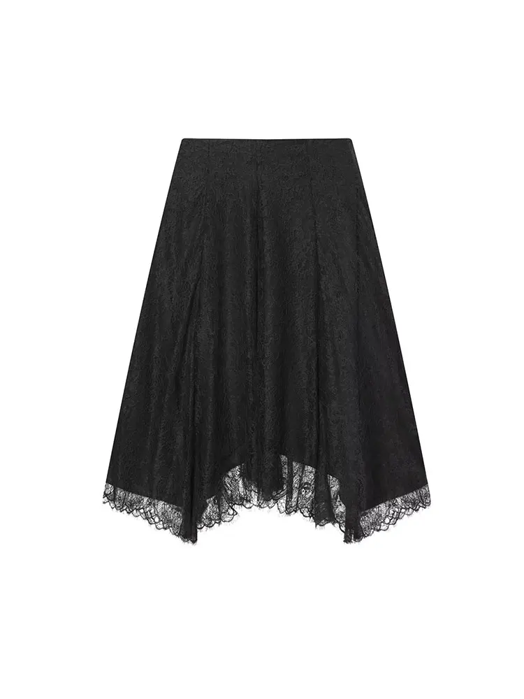 NLZGMSJ Elegant Sexy Chic Women Skirt Lace Solid Skirt New Fashion 2025 Autumn Holiday Party Skirt