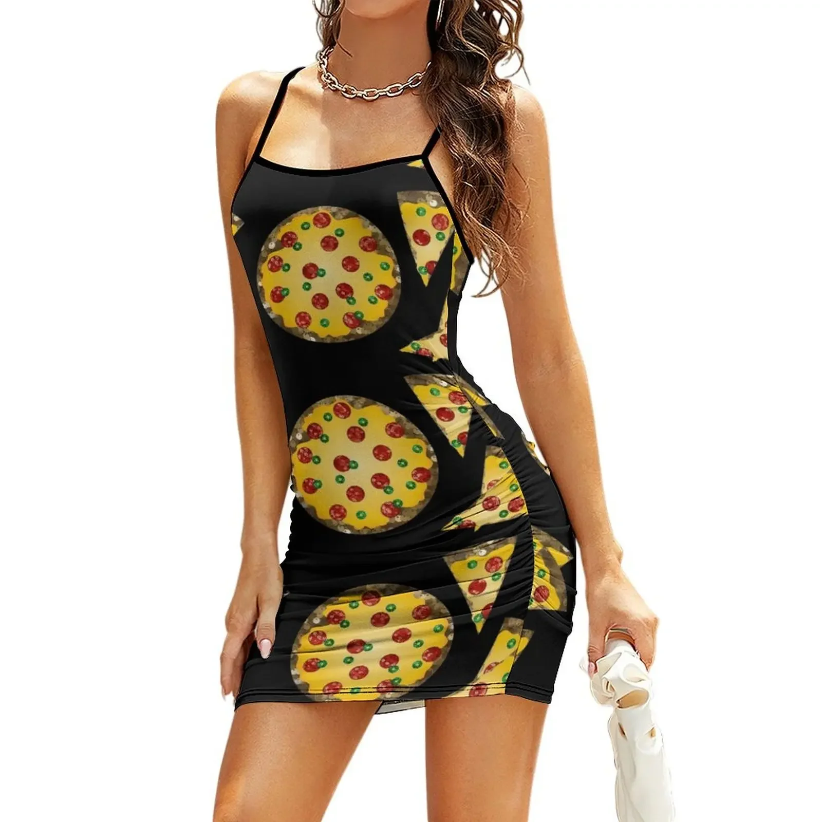 

sequin print pizza Sling Dress dresses for official occasions woman dress Dresses luxury evening dresses for women 2026 Dress