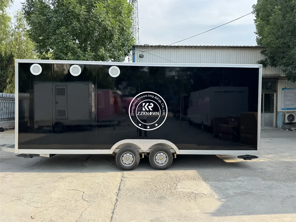 Reboque de comida de concessão com quiosque de café de cozinha totalmente equipado, cozinha móvel, caminhão de comida quadrado