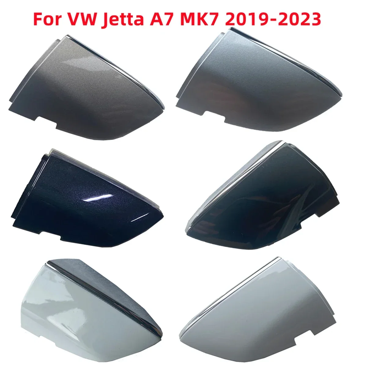 For VW Jetta A7 MK7 2019-2023 Black White Silver Gold with Chrome Left Right Door Lock Cylinder Handle Cap Cover Trim 17A837879