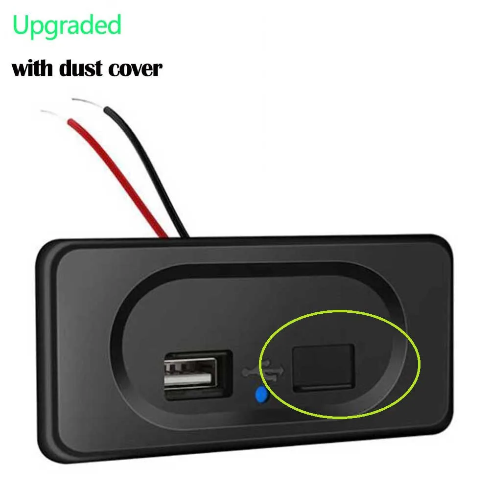 Salida de cargador de coche, puertos de salida USB Dual, enchufes de alimentación, 3.1A, piezas de repuesto de carga, accesorios para Camper Van, RV, caravana, autocaravana