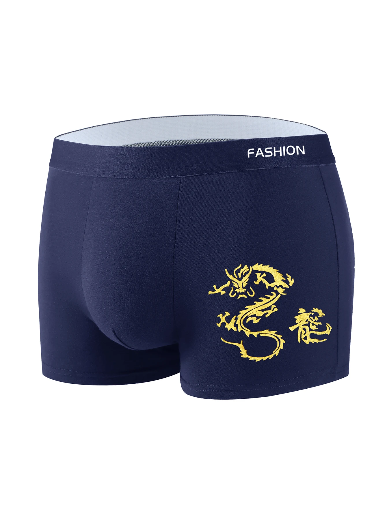 4 pieces of Men\'s underwear Golden dragon boxers Comfortable and breathable fashion trend underwear Men\'s boxers