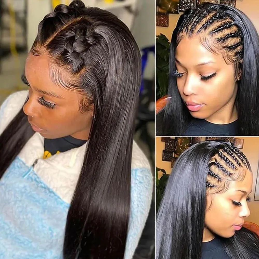 

13x6 Lace Front Wigs Human Hair 36 Inch HD Transparent Lace Frontal Wigs 250% Density Brazilian Virgin Straight Human Hair Wigs For Women Pre Plucked With Baby Hair Natural Color