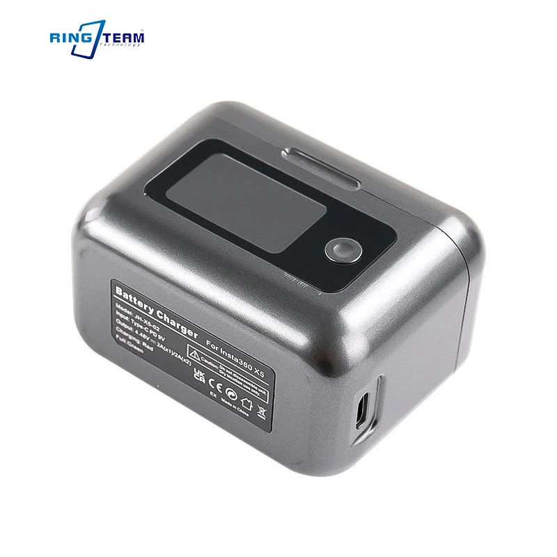 

Dual Battery Charger for Insta360 X5 with LCD Display PD3.0 PPS Fast Charging Smart Protection Portable Camera Accessory