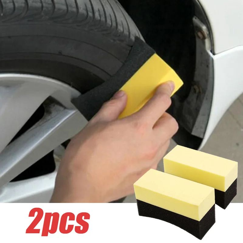 

2Pcs Cleaning Sponge Brush Car Wheel Tire Wash Wipe Water Suction Sponge Pad Wax Polishing Tyre Brushes Tools