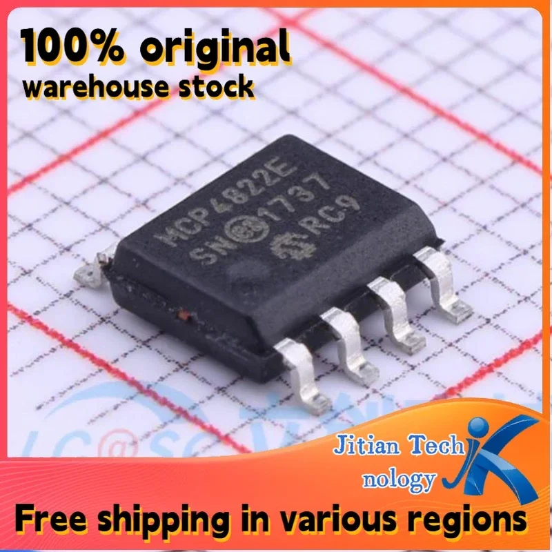10PCS MCP4822T-E/SN MCP4822-E/SN logo MCP4822E SOP-8 100% original inventory High-Quality Electronic Component